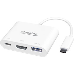 Plugable USB C Mini Dock with HDMI, USB 3.0 and Pass-Through Charging Compatible with 2018 iPad Pro, 2018 MacBook Air, Dell XPS 1315, Thunderbolt 3 and More