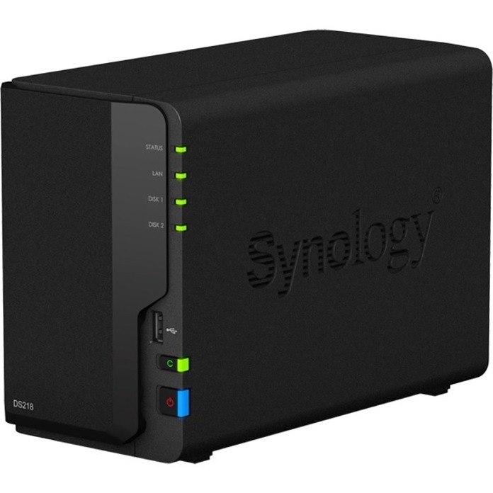 Synology DiskStation DS218 2 x Total Bays SAN/NAS Storage System - Realtek Quad-core (4 Core) 1.40 GHz - 2 GB RAM - DDR4 SDRAM Desktop