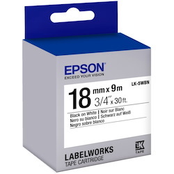 Epson LabelWorks Standard LK Tape Cartridge ~3/4" Black on White