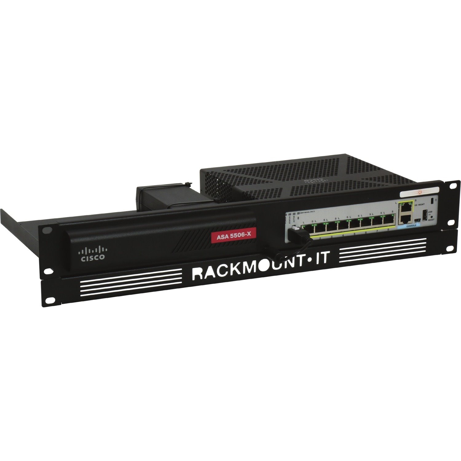 RACKMOUNT.IT Cisrack Rack Mount for Network Security & Firewall Device - Jet Black - TAA Compliant