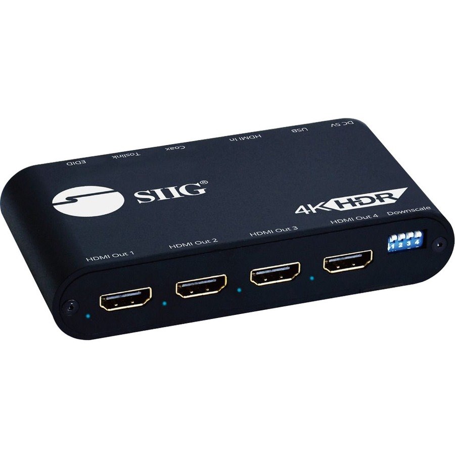 SIIG 1x4 HDMI 2.0 Splitter with Audio Extractor / Auto Scaling & EDID Management