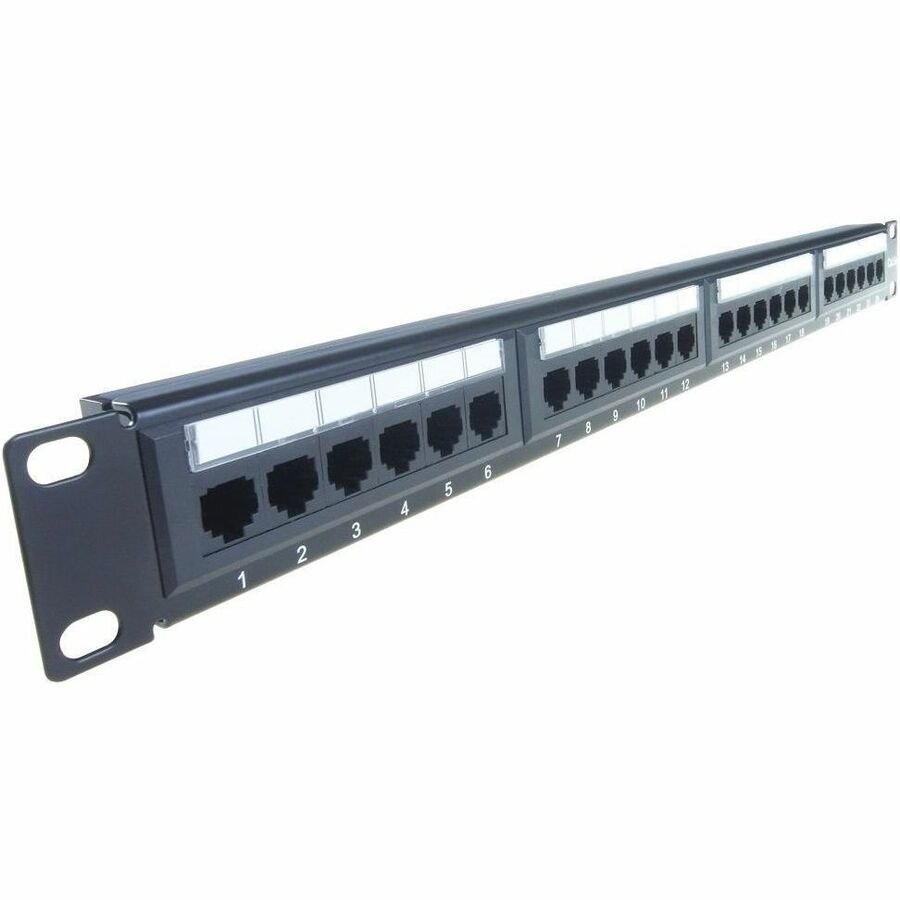 ConnektGear 24 Port(s) Network Patch Panel - Category 5e - Black