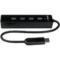 StarTech.com 4 Port Portable SuperSpeed USB 3.0 Hub with Built-in Cable - 5Gbps