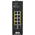 Tripp Lite by Eaton 8-Port Lite Managed Industrial Gigabit Ethernet Switch - 10/100/1000 Mbps, PoE+ 30W, 2 GbE SFP Slots, -10Â&deg; to 60Â&deg;C, DIN Mount - TAA Compliant
