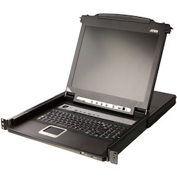 Aten Slideaway CL5708 17" LCD Console 8-Port Combo KVM with Peripheral Sharing Technology-TAA Compliant