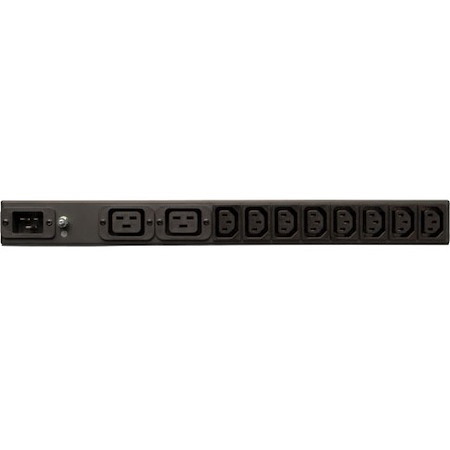Tripp Lite by Eaton 1.6-3.8kW Single-Phase 100-240V Basic PDU, 14 Outlets (12 C13 & 2 C19), C20 with L6-20P Adapter, 12 ft. (3.66 m) Cord, 1U Rack-Mount