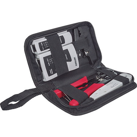Intellinet Network Solutions 4-Piece Network Tool Kit Composed of LAN Tester, LSA Punch Down Tool, Crimping Tool and Cutter/Stripper Tool