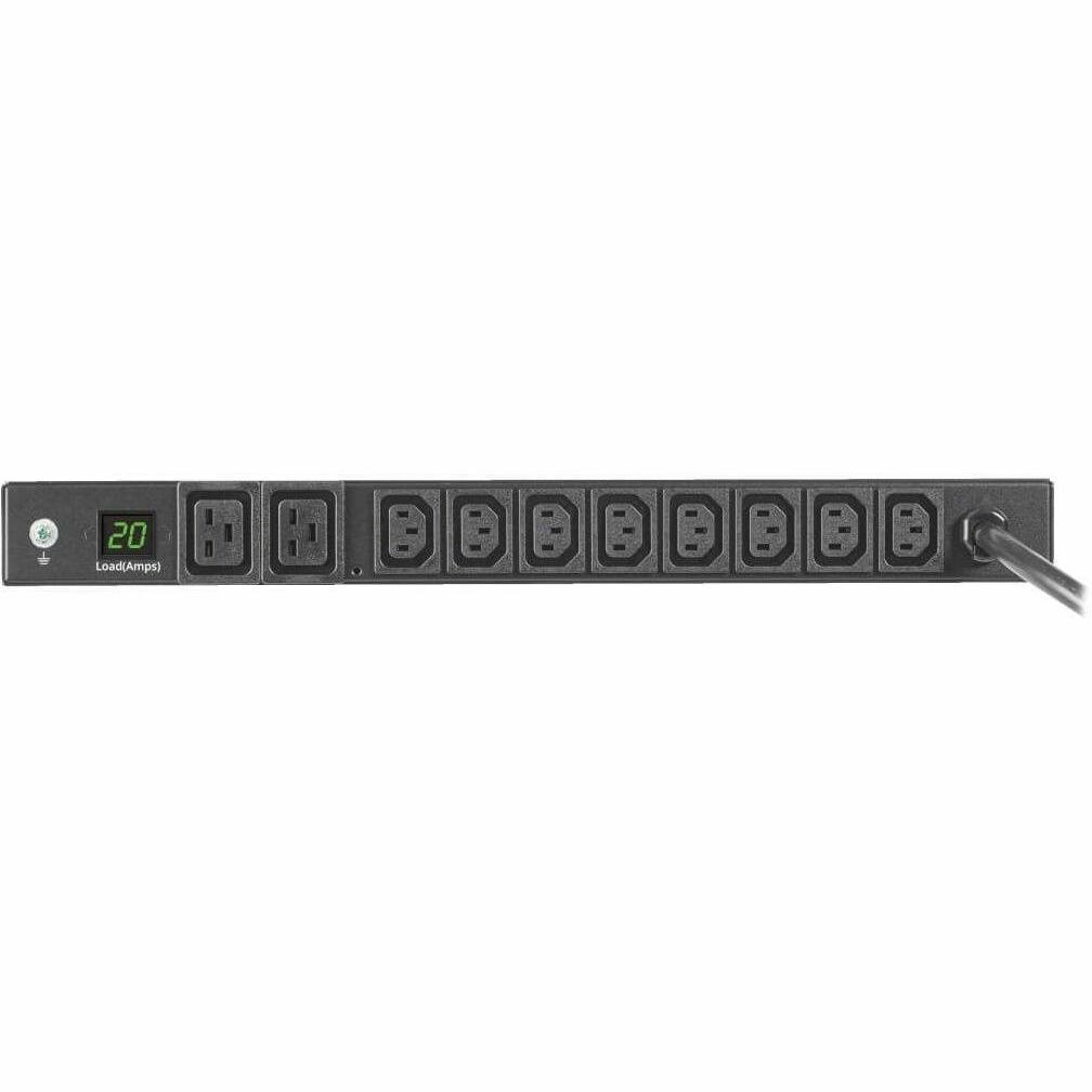 Eaton Tripp Lite Series 3.7kW 208/230V Single-Phase Local Metered PDU - 8 C13 & 2 C19 Outlets, L6-20P Input, 6 ft. Cord, 1U