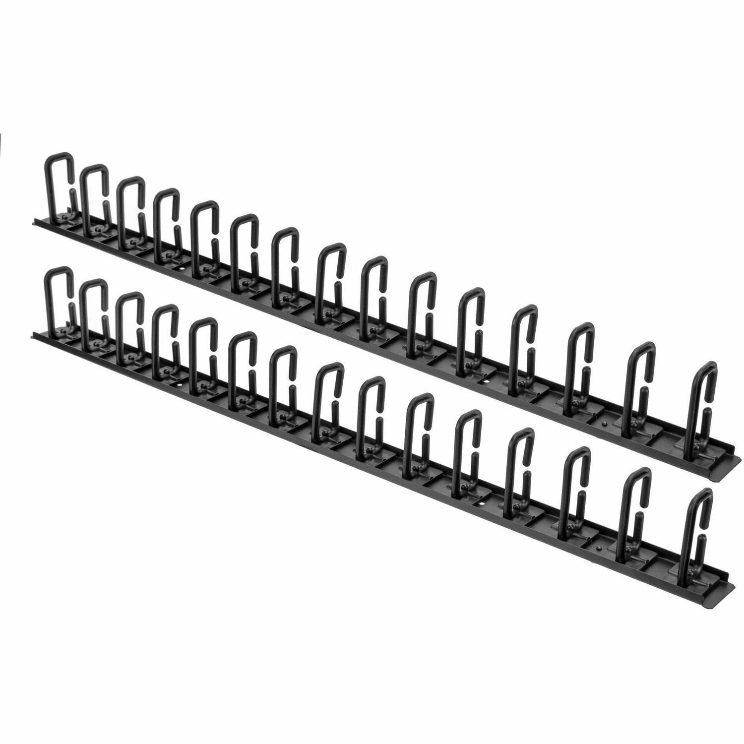 Rocstor Vertical Cable Organizer with D-Ring Hooks - 0U - 6 ft.
