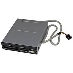 Star Tech.com 3.5in Front Bay 22-in-1 USB 2.0 Internal Multi Media Memory Card Reader - Black