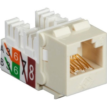 Black Box 25-PK Office White Unshielded CAT6 Keystone Jack, 110 Punchdown