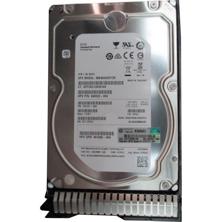 HPE 4 TB Hard Drive - 3.5" Internal - SATA (SATA/600)