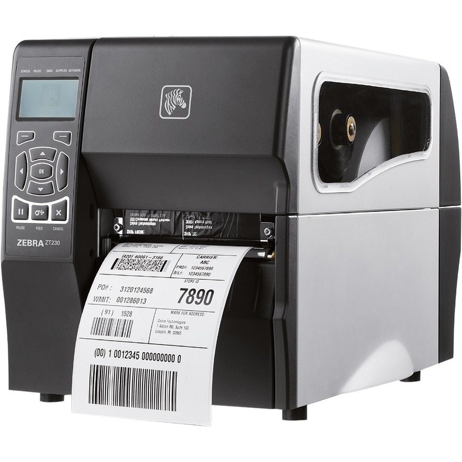 Zebra ZT230 Industrial Direct Thermal Printer - Monochrome - Label Print - Fast Ethernet - USB - Serial