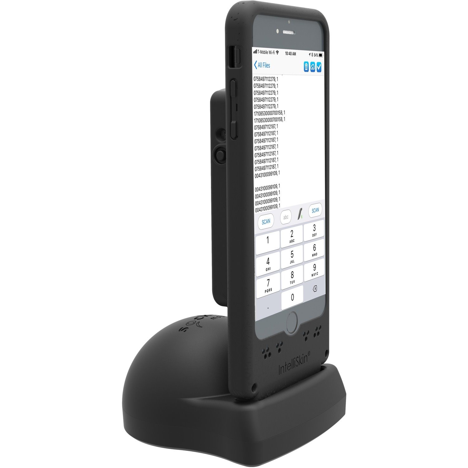 Socket Mobile DuraSled DS840 Universal Barcode Scanning Sled for iPhone 6/7/8 & Charging Dock