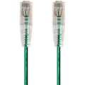 Monoprice SlimRun Cat6 28AWG UTP Ethernet Network Cable, 1ft Green