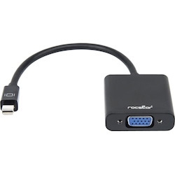 Rocstor Premium Mini DisplayPort to VGA Video Adapter - M/F - For connecting a VGA display to a Mini DisplayPort on a Mac or PC computer - Compatible with mDP DisplayPort on MacBook&reg;, MacBook&reg; Pro, Microsoft&reg; Surface&reg;, Surface&reg; docking stations, Computers or Tablets with Mini Displayport -Resolutions up to 1920x1200 - Thunderbolt&reg; 1 & 2 compatible - Black - Drivers are not required - ADAPTER MINI DISPLAYPORT TO VGA