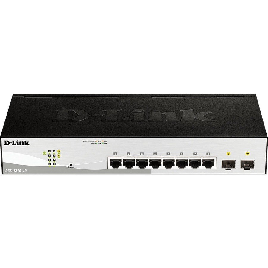 D-Link DGS-1210 DGS-1210-10 8 Ports Manageable Ethernet Switch - Gigabit Ethernet - 10/100/1000Base-T, 1000Base-X