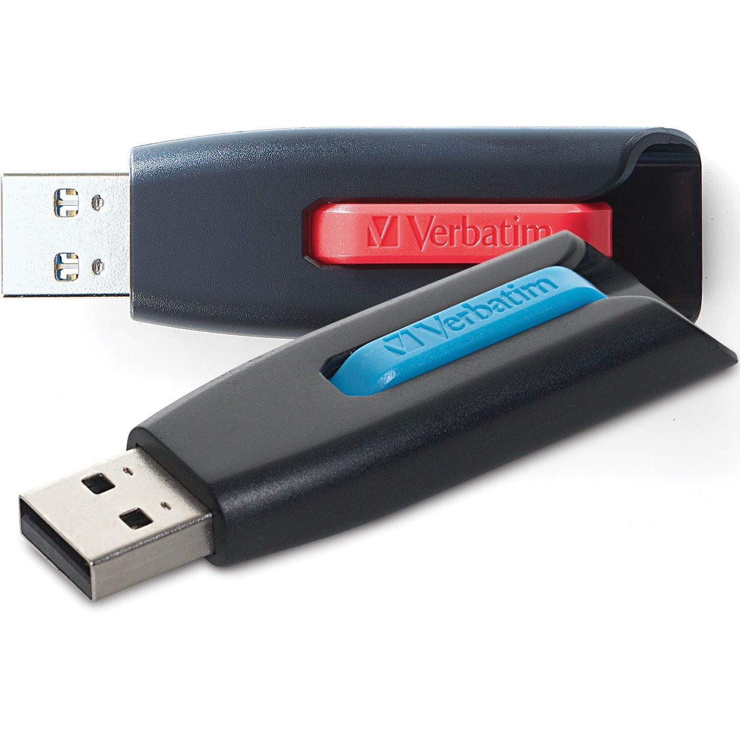 Verbatim 64GB Store 'n' Go&reg; V3 USB 3.2 Gen 1 Flash Drive - 2pk - Red, Blue