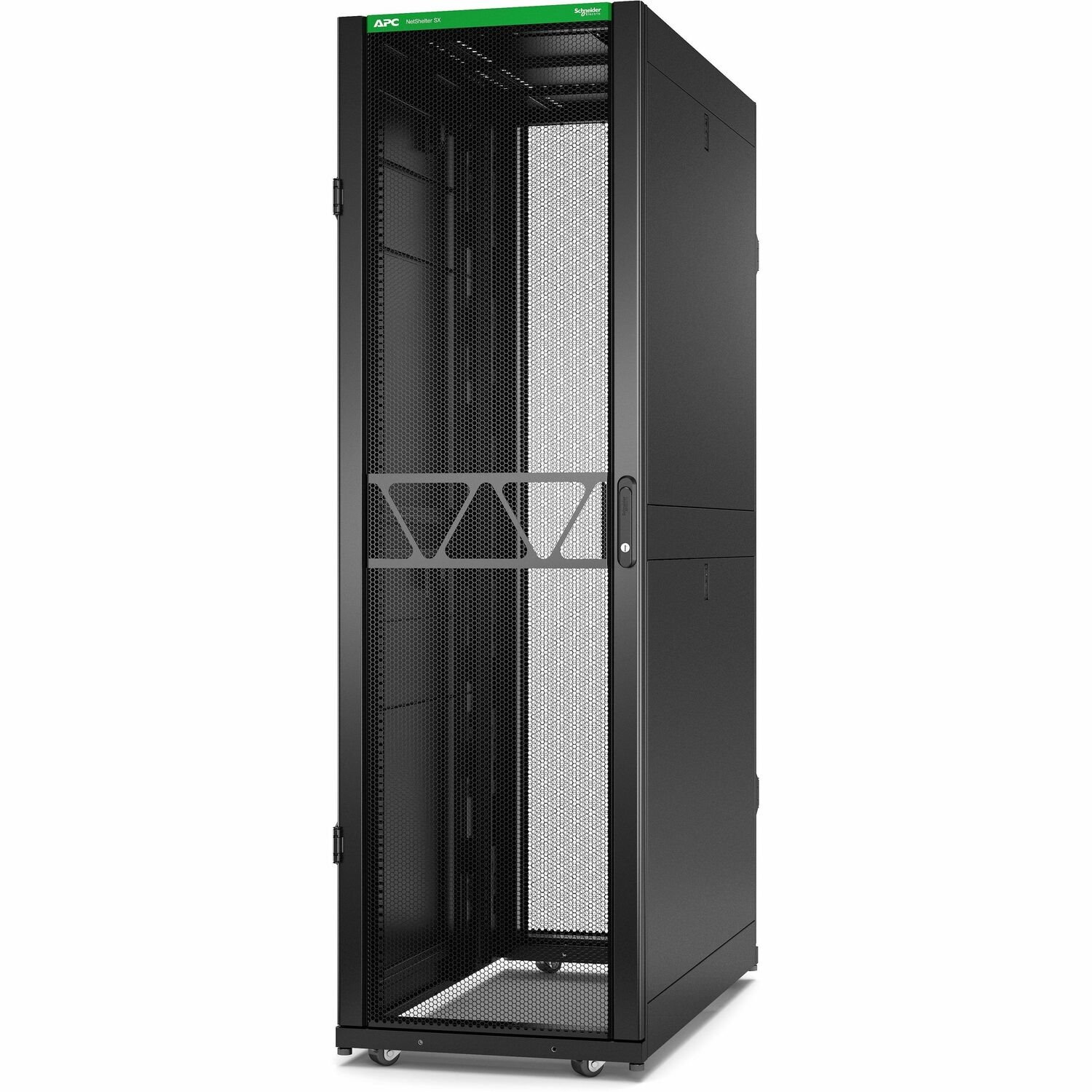 APC by Schneider Electric NetShelter SX 42U Enclosed Cabinet Rack Cabinet for Server, Equipment, Networking, Data Center - 482.60 mm Rack Width x 1048 mm Rack Depth - Black