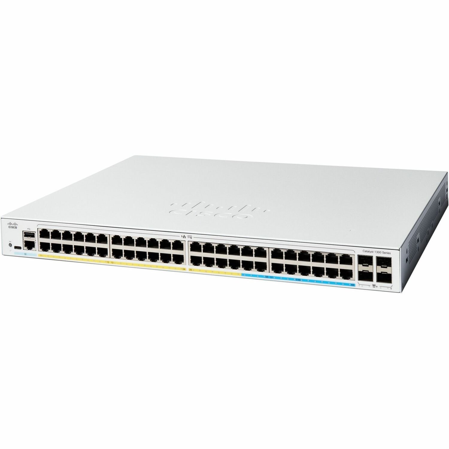 Cisco Catalyst 1300 C1300-48MGP-4X 48 Ports Manageable Layer 3 Switch - Gigabit Ethernet - 10/100/1000Base-T, 1000Base-X, 2.5GBase-T