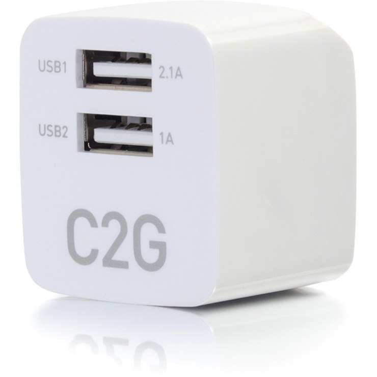 C2G 2-Port USB Wall Charger - AC to USB Adapter - 5V 2.1A Output