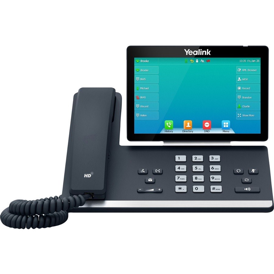 Yealink SIP-T57W IP Phone - Corded/Cordless - Corded/Cordless - Wi-Fi, Bluetooth - Wall Mountable, Desktop - Classic Gray