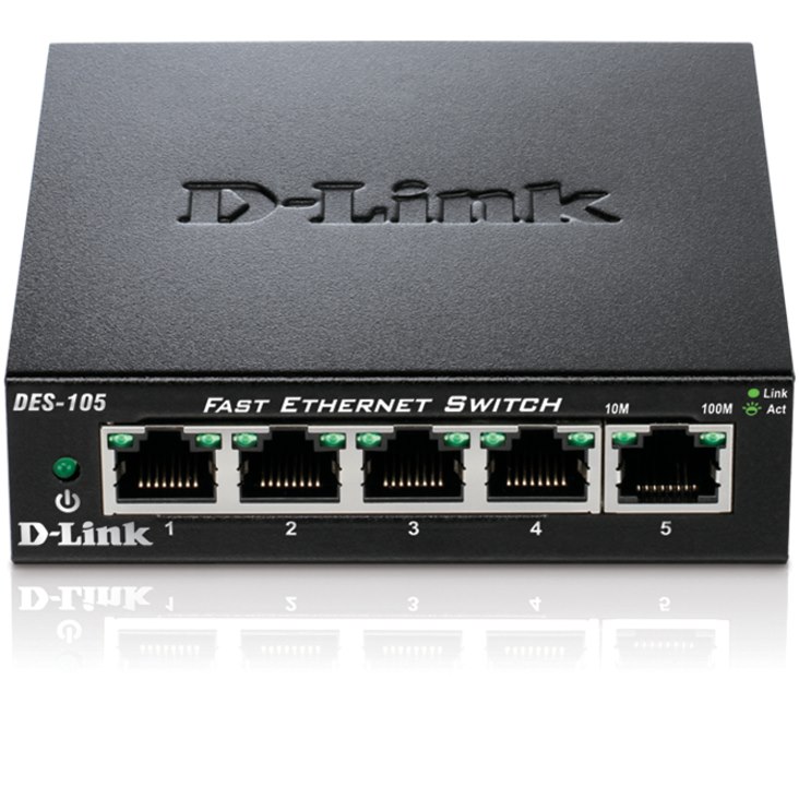 D-Link DES-105 5 Ports Ethernet Switch - Fast Ethernet - 10/100Base-TX