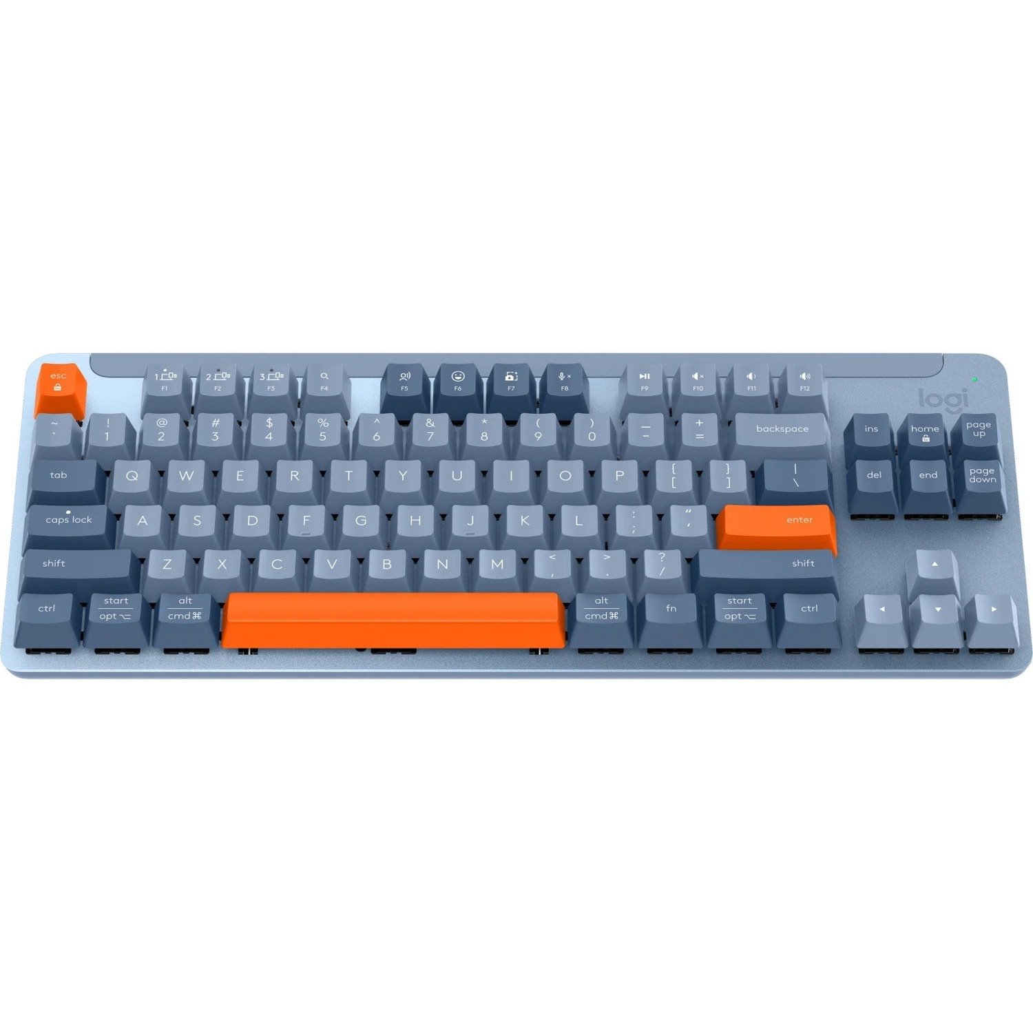 Logitech Signature K855 Keyboard - Wireless Connectivity - Blue Grey