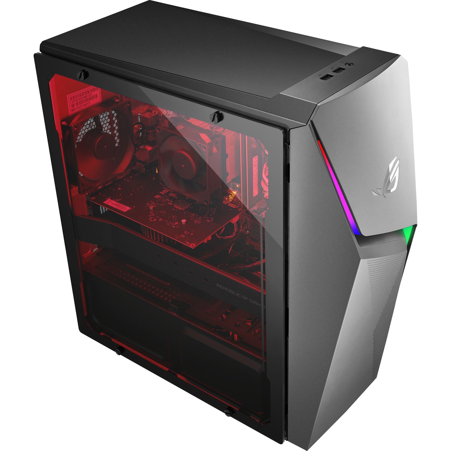 Asus ROG Strix GL10DH-AH762 Gaming Desktop Computer - AMD Ryzen 7 3700X Octa-core (8 Core) 3.60 GHz - 16 GB RAM DDR4 SDRAM - 512 GB M.2 PCI Express NVMe SSD - Mid-tower - Iron Gray