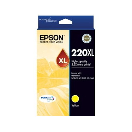 Epson DURABrite Ultra 220XL Original High Yield Inkjet Ink Cartridge - Yellow - 1 Pack