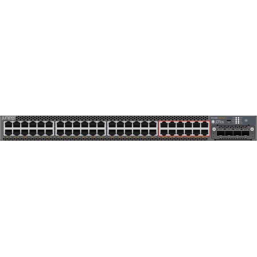Juniper EX4400 EX4400-48MP 48 Ports Manageable Ethernet Switch - 10 Gigabit Ethernet, 100 Gigabit Ethernet, 2.5 Gigabit Ethernet - 10GBase-T, 100Base-X, 2.5GBase-T - TAA Compliant