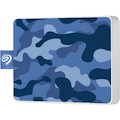 Seagate One Touch STJE500406 500 GB Portable Solid State Drive - External - Camo Blue
