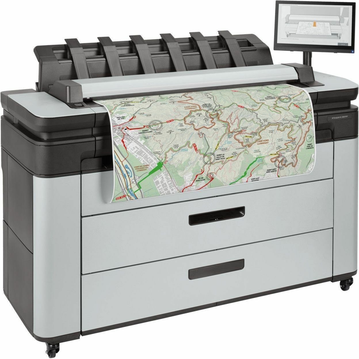 HP DesignJet XL 3600dr PostScript A1 Inkjet Large Format Printer - Includes Printer, Scanner, Copier - 914.40 mm (36") Print Width - Colour