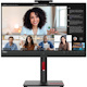 Lenovo ThinkVision T24mv-30 24" Class Webcam Full HD LED Monitor - 16:9 - Raven Black
