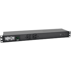 Tripp Lite by Eaton PDU 2kW Single-Phase Local Metered PDU + ISOBAR Surge Suppression, 3840 Joules, 100-127V Outlets (12 5-20R, 2 5-15R), L5-20P/5-20P, 15 ft. (4.57 m) Cord, 1U Rack-Mount