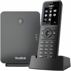 Yealink W77P IP Phone - Cordless - Corded - DECT - Desktop, Wall Mountable - Black, Classic Gray
