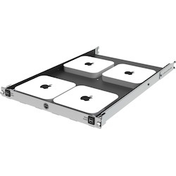 Rack Solutions 1U Mini Rack Access Tool-Less Shelf for Four Apple Mac Mini with USB