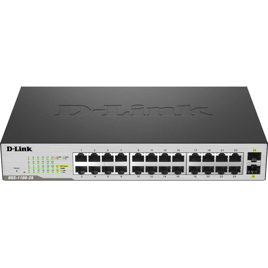 D-Link DGS-1100 DGS-1100-26MP 24 Ports Manageable Ethernet Switch - Gigabit Ethernet - 1000Base-T, 1000Base-X