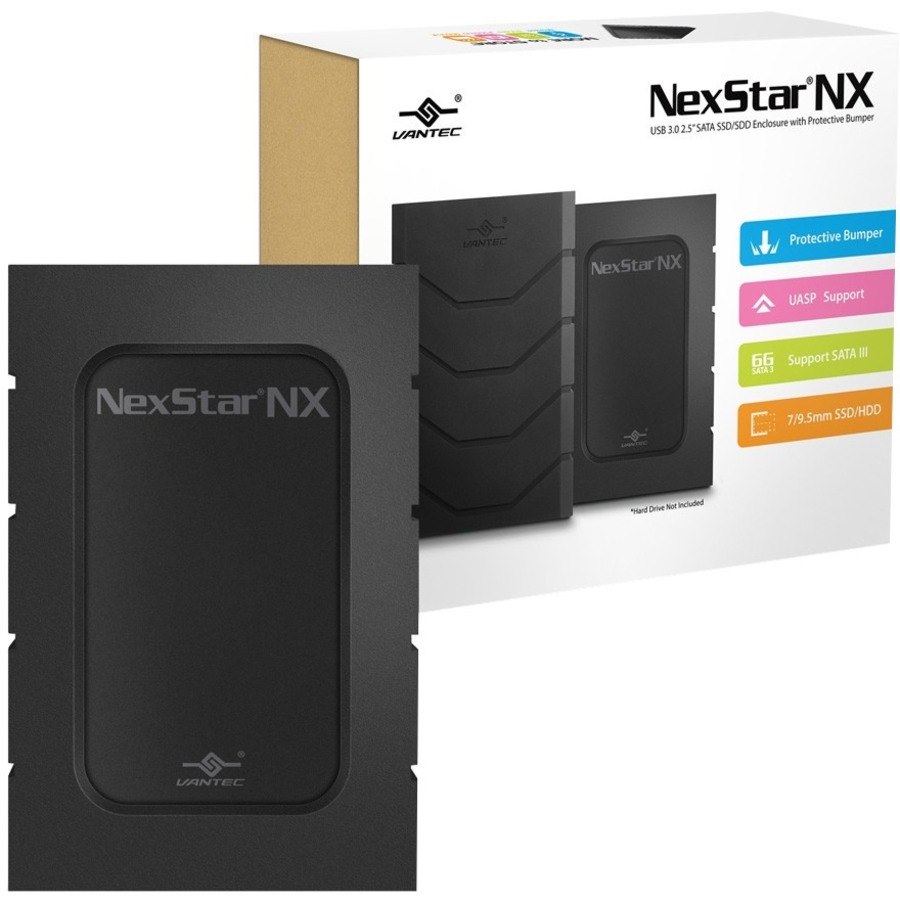 Vantec NexStar NX NST-239S3B-BK Drive Enclosure SATA/600 - USB 3.0 Host Interface - UASP Support External - Black