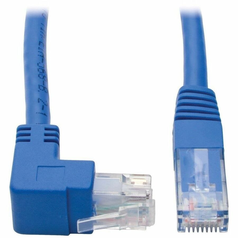 Eaton Tripp Lite Series Up-Angle Cat6 Gigabit Molded UTP Ethernet Cable (RJ45 Right-Angle Up M to RJ45 M), Blue, 1 ft. (0.31 m)