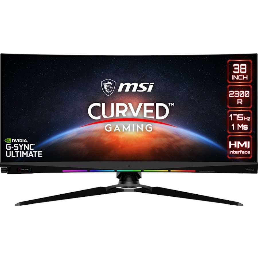 MSI Optix MEG381CQR 38" Class Webcam UW-QHD+ Curved Screen Gaming LCD Monitor - 21:9 - Black