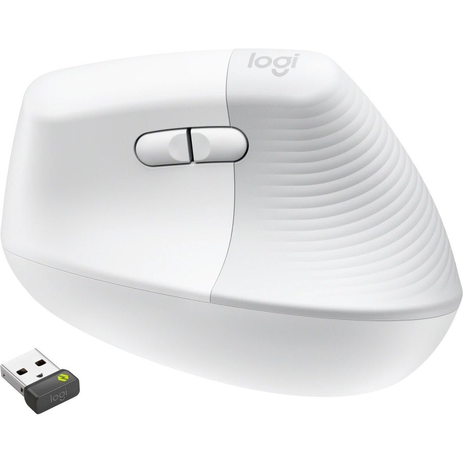 Logitech Lift Mouse - Bluetooth - USB - Optical - 6 Button(s) - Off White