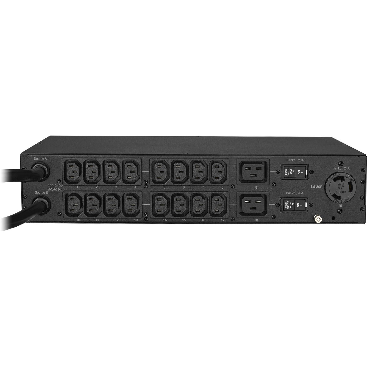 CyberPower PDU30MHVT19AT 200 - 240 VAC 30A Metered ATS PDU