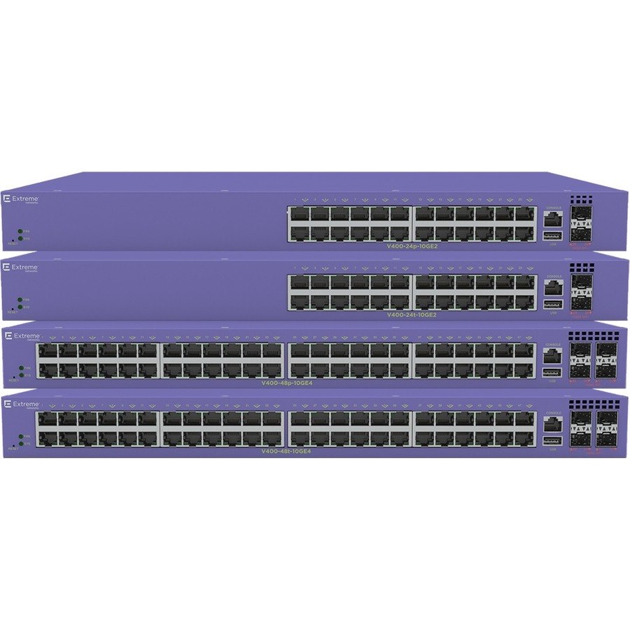 Extreme Networks ExtremeSwitching V400 V400-48p-10GE4 48 Ports Manageable Ethernet Switch