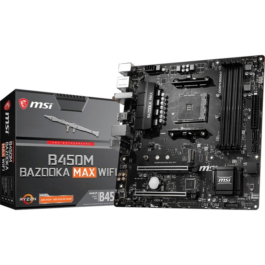 MSI B450M BAZOOKA MAX WIFI Desktop Motherboard - AMD B450 Chipset - Socket AM4 - Micro ATX