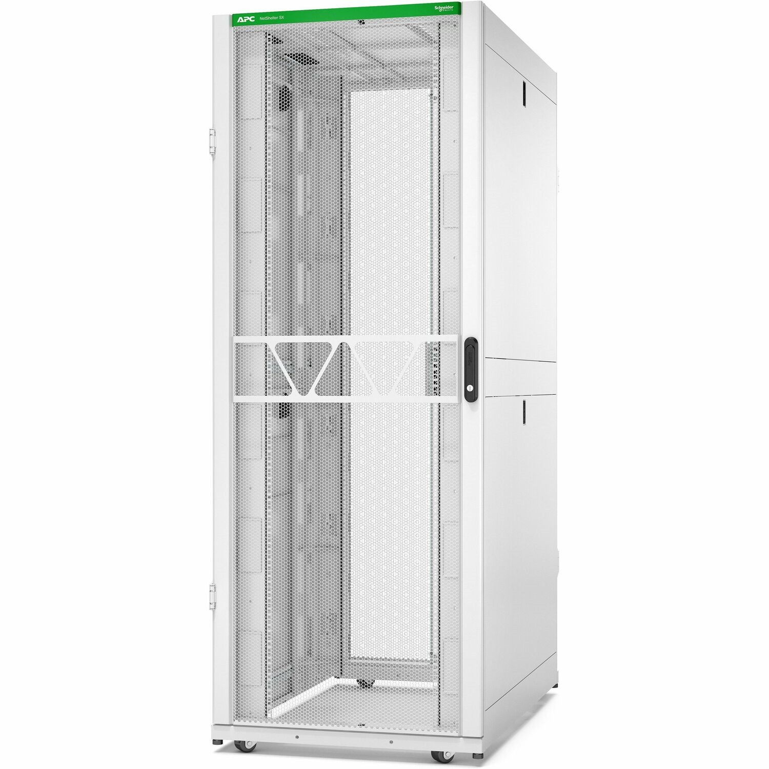 APC by Schneider Electric NetShelter SX 42U Enclosed Cabinet Rack Cabinet for Server, Equipment - 482.60 mm Rack Width x 1048 mm Rack Depth - White