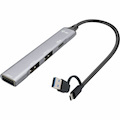 i-tec USB Hub - USB Type C, USB Type A - 640 MB/s - Notebook, Tablet, Smartphone, Keyboard, Mouse, Flash Drive - Grey