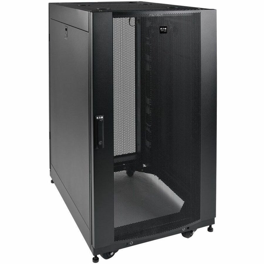 Eaton Tripp Lite Series 25U SmartRack Shallow-Depth Half-Height Rack Enclosure, Doors, Side Panels, Heavy-Duty Casters