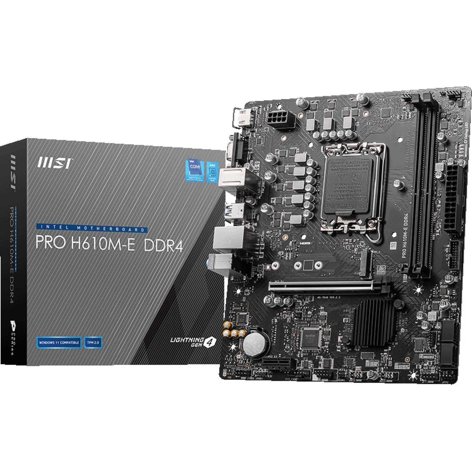 MSI H610M-E DDR4 Desktop Motherboard - Intel H610 Chipset - Socket LGA-1700 - Micro ATX