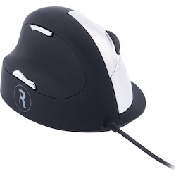 R-Go HE Break ergonomic mouse, vertical mouse with break software, prevents RSI, large (hand length &ge; 185mm), left handed, wired, black